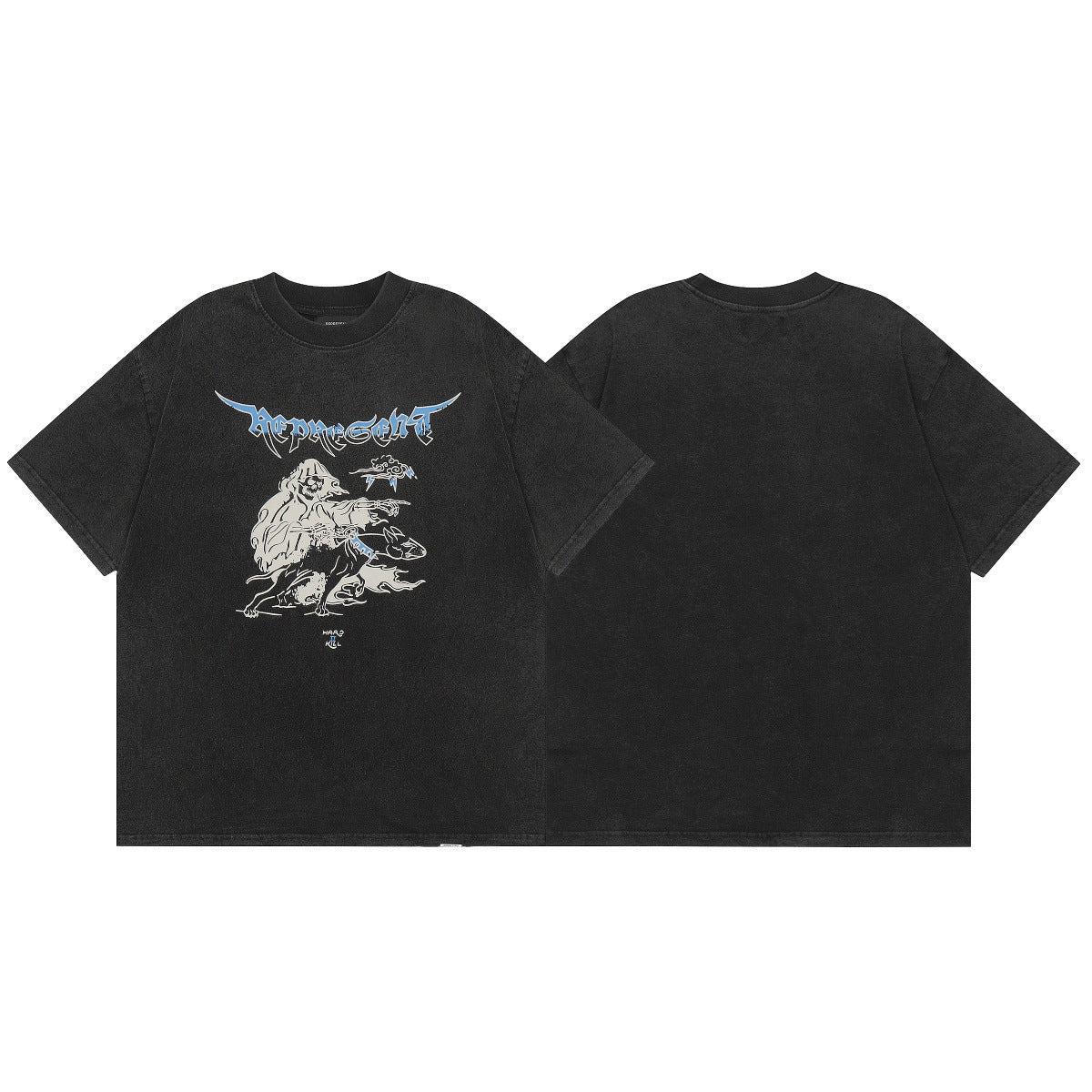 Represent Shark Washed Graphic Oversized Tee Streetwear Unisex