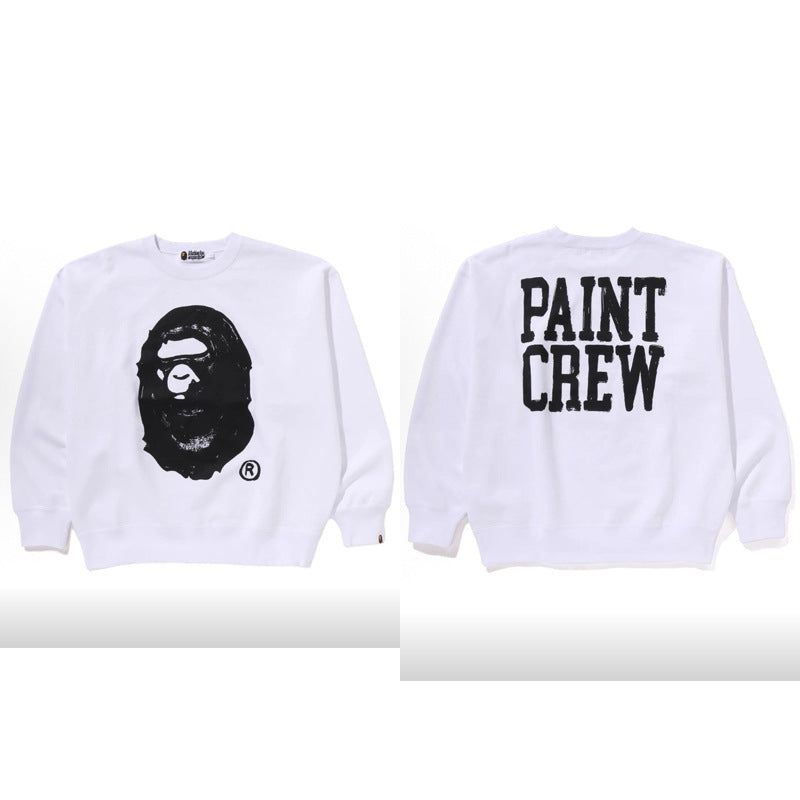 Bape Camo Ape Head Graphic Washed Oversized Crewneck Streetwear