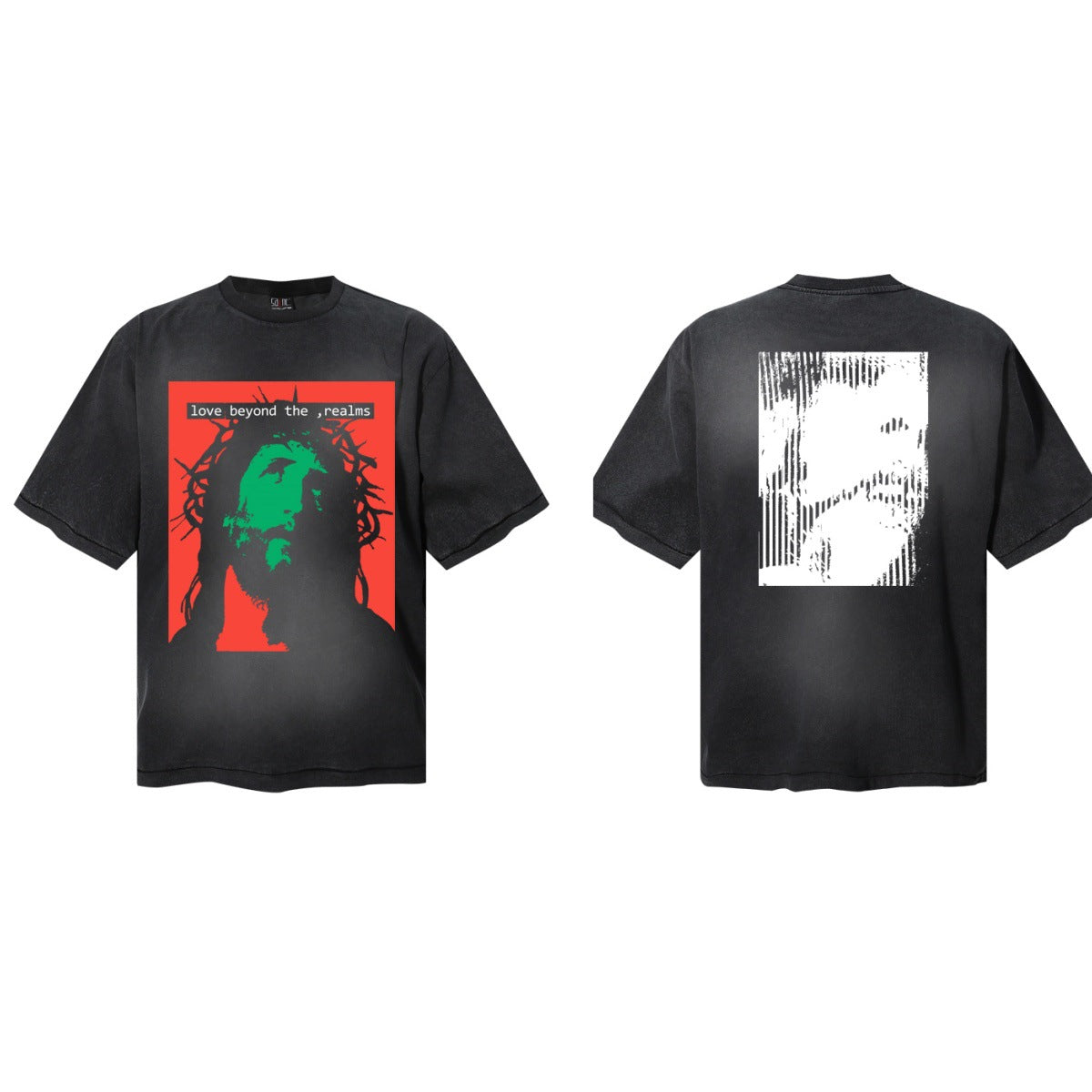 Saint Michael Vintage Washed Graphic Print Loose Streetwear T-Shirt