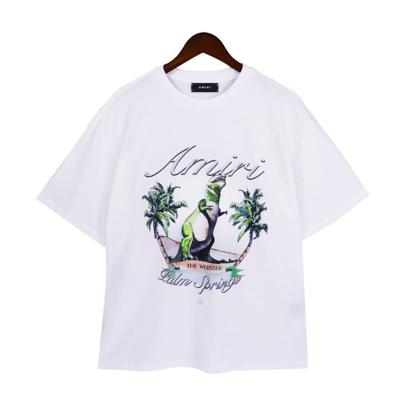Amiri Multi‑Pattern Letter Graphic Oversized Tee Streetwear Unisex