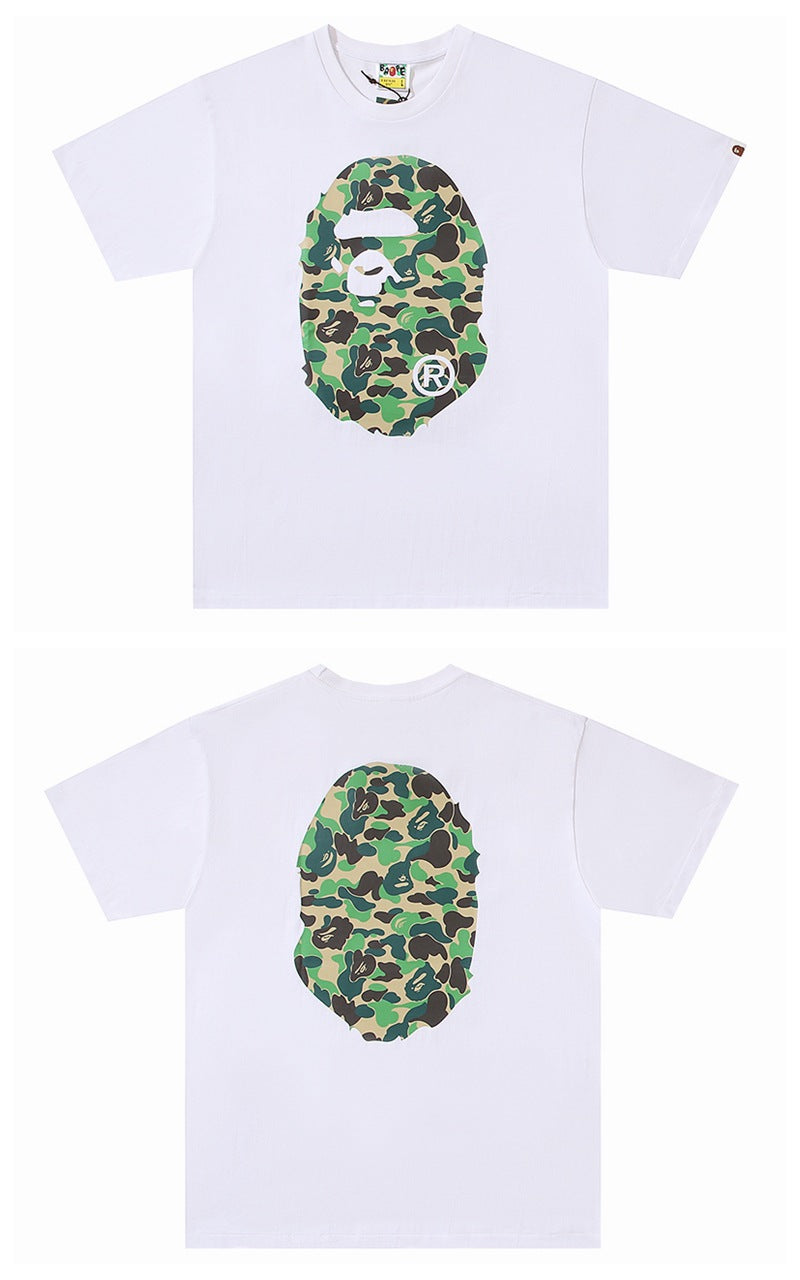 2026 New BAPE Ape Head Graphic Tee Loose Couple Short Sleeve T-Shirt