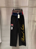 Protocol Index British Flag Embroidery Triple Waist Wide Leg Sweatpants