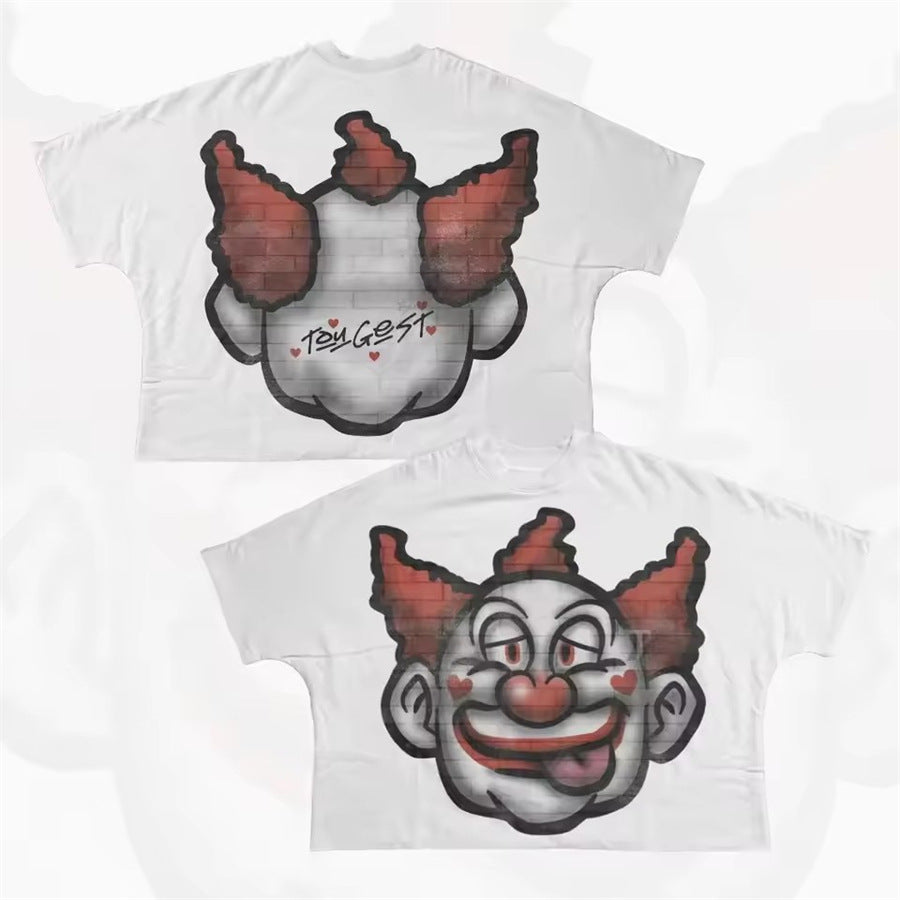 Y2K Hip-Hop-Cartoon-Charakter-Grafik Unisex Oversized Streetwear Baumwoll-T-Shirt