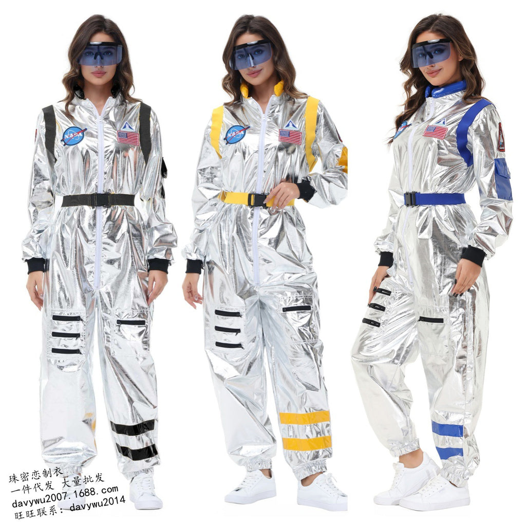 Halloween Women Astronaut Space Suit Cosplay Pilot Jumpsuit Party Sets
