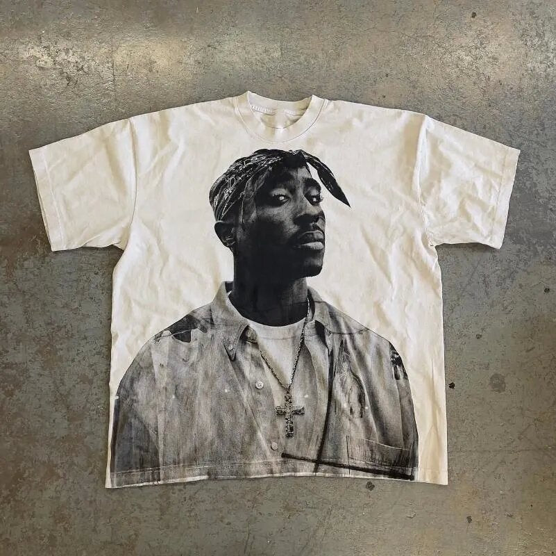 Y2K Punk Vintage Rap Graphic Unisex Oversized Streetwear Baumwoll T-Shirt