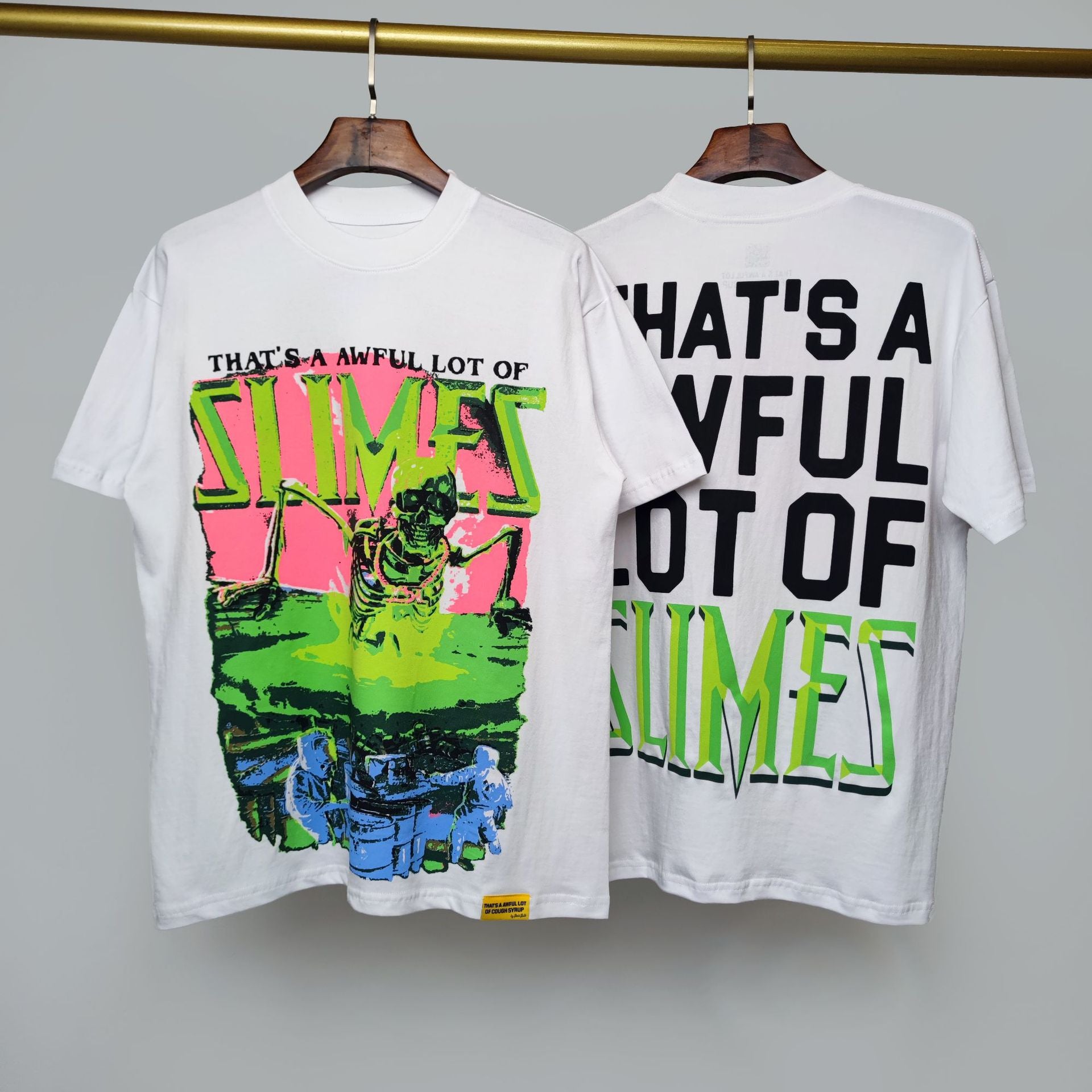 ALOCS Cough Syrup Letter Graphic Short Sleeve Tee Streetwear Unisex