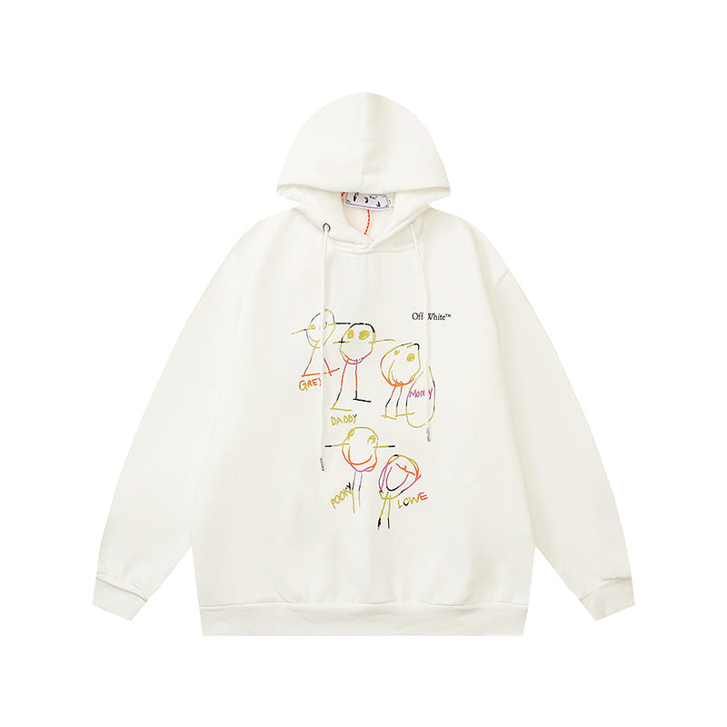 Off-White Arrow Graphic Print Hoodie Streetwear Unisex