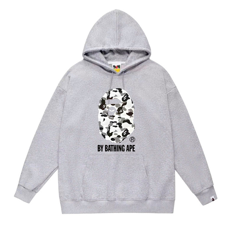 BAPE Ape Head Graphic Hoodie Camo Print Loose Cotton Pullover