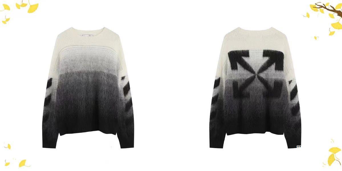 Off-White Diag Ombre Brushed Knit Crewneck Arrows Jumper