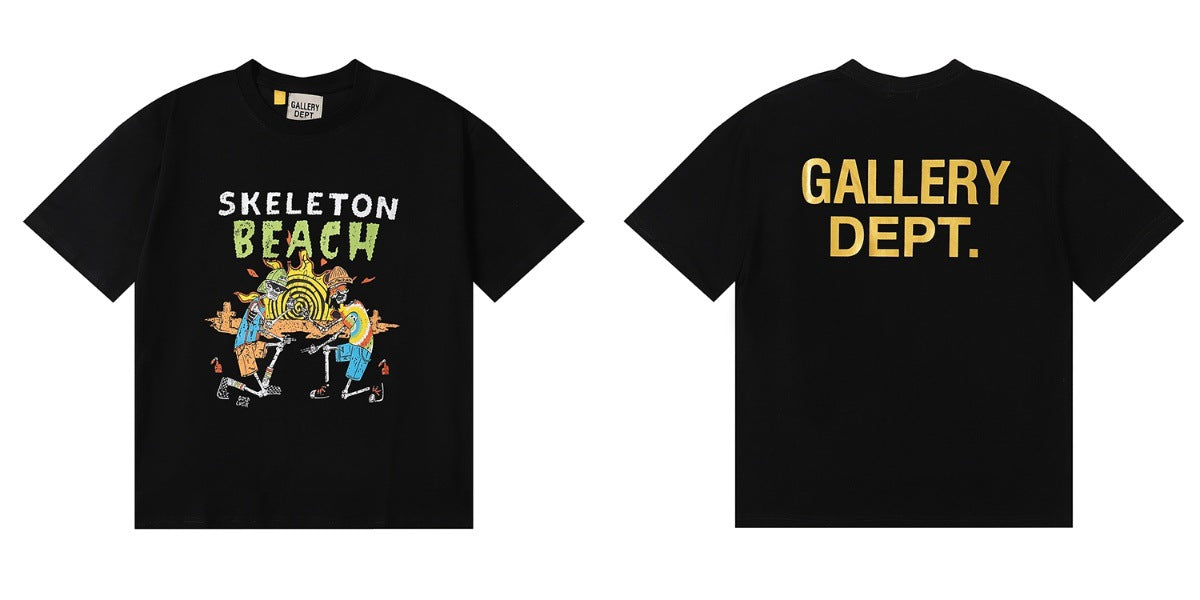 Gallery Dept Tie Dye Washed Graffiti Print Crew Neck T‑Shirt Unisex