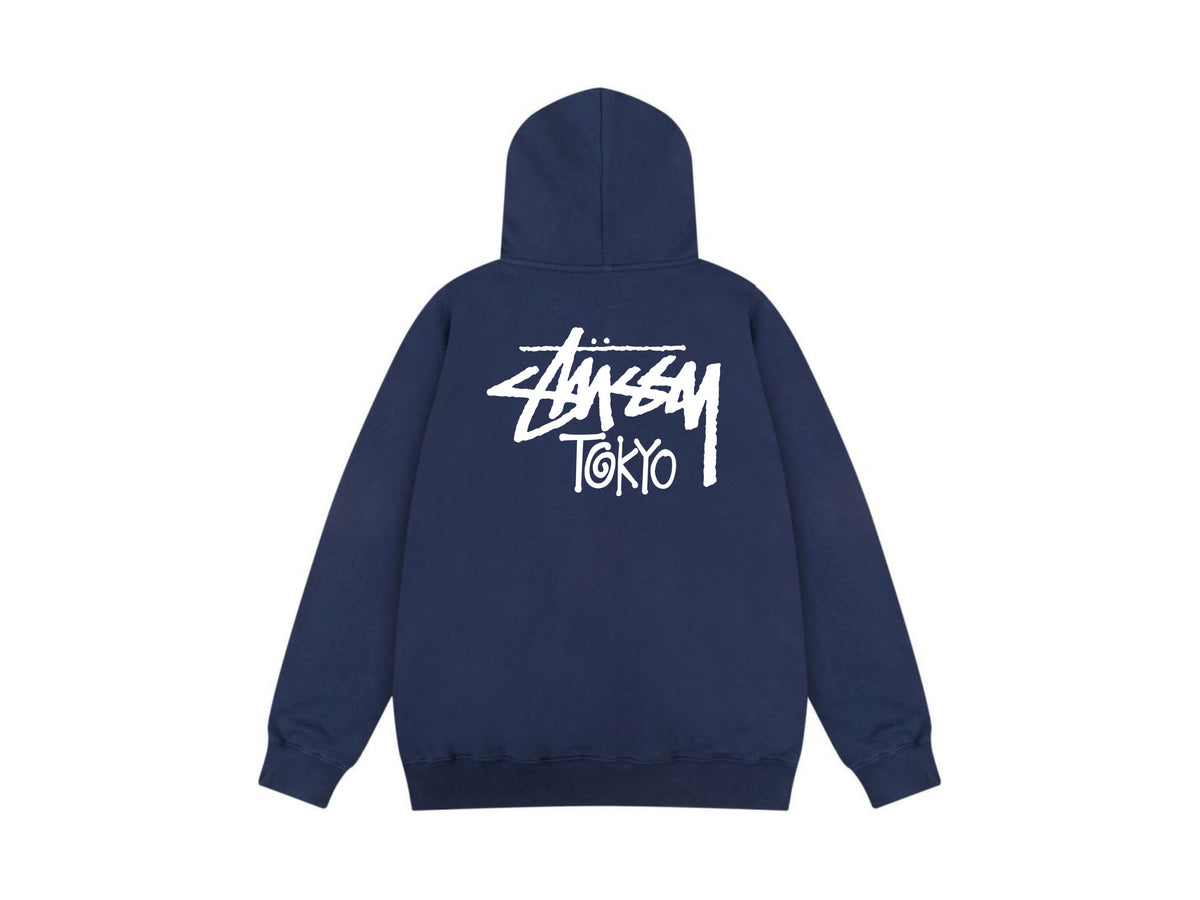 Stussy Zip Up Hoodie Multi Graphic Letter Print Streetwear Jacket