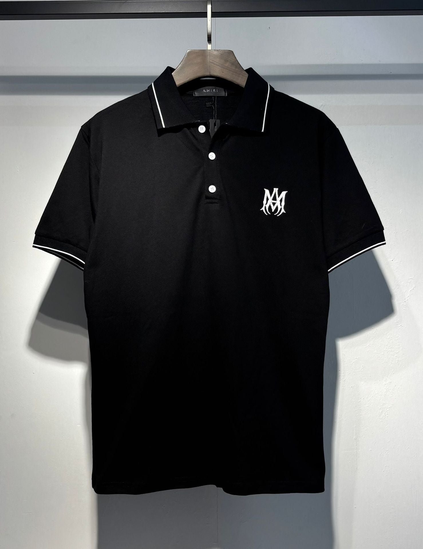 Amiri Embroidery Letter Loose Short Sleeve Polo Shirt Unisex