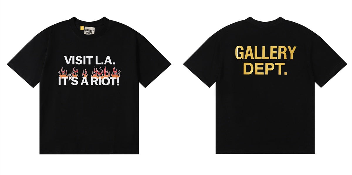 Gallery Dept Tie Dye Washed Graffiti Print Crew Neck T‑Shirt Unisex