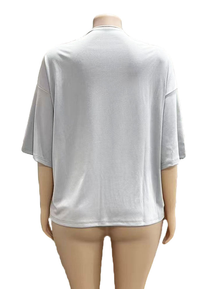 Fear Of God Essentials Letter Print V Neck 3/4 Sleeve Loose T Shirt