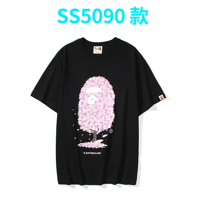BAPE Shark Camo Graphic Tee Loose Unisex Streetwear T-Shirt