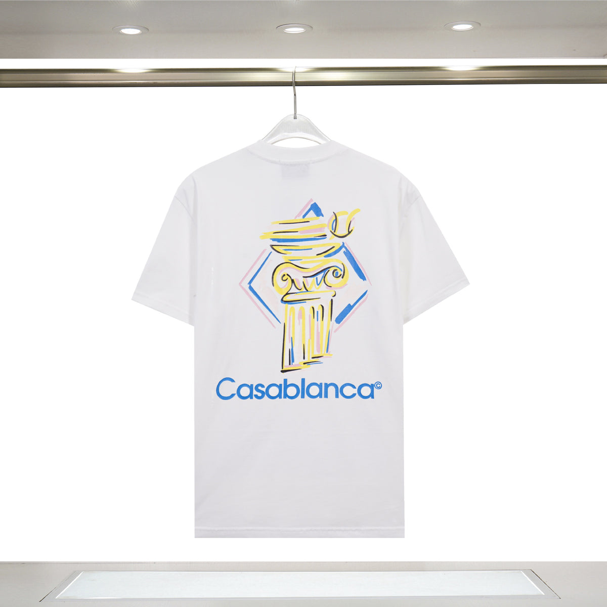 Casablanca Art Graphic Print Loose Unisex Short Sleeve T-Shirt
