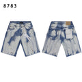 Purple Brand Brush Paint Distressed Denim Shorts Unisex