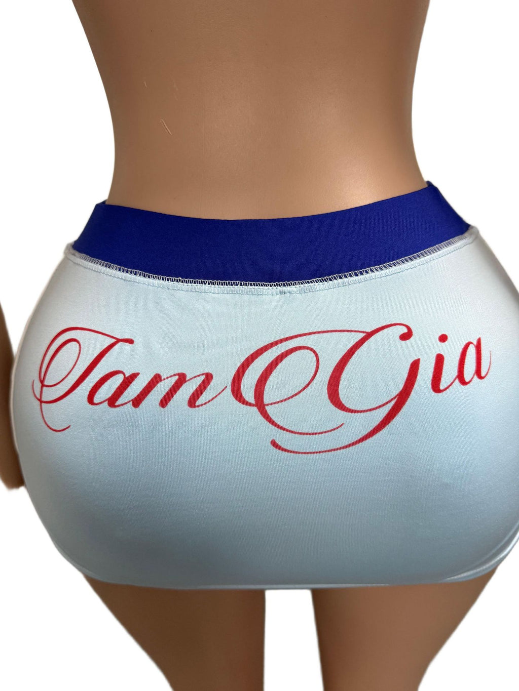 I.AM.GIA Contrast Trim V Neck Crop Top Mini Skirt 2 Piece Set Women