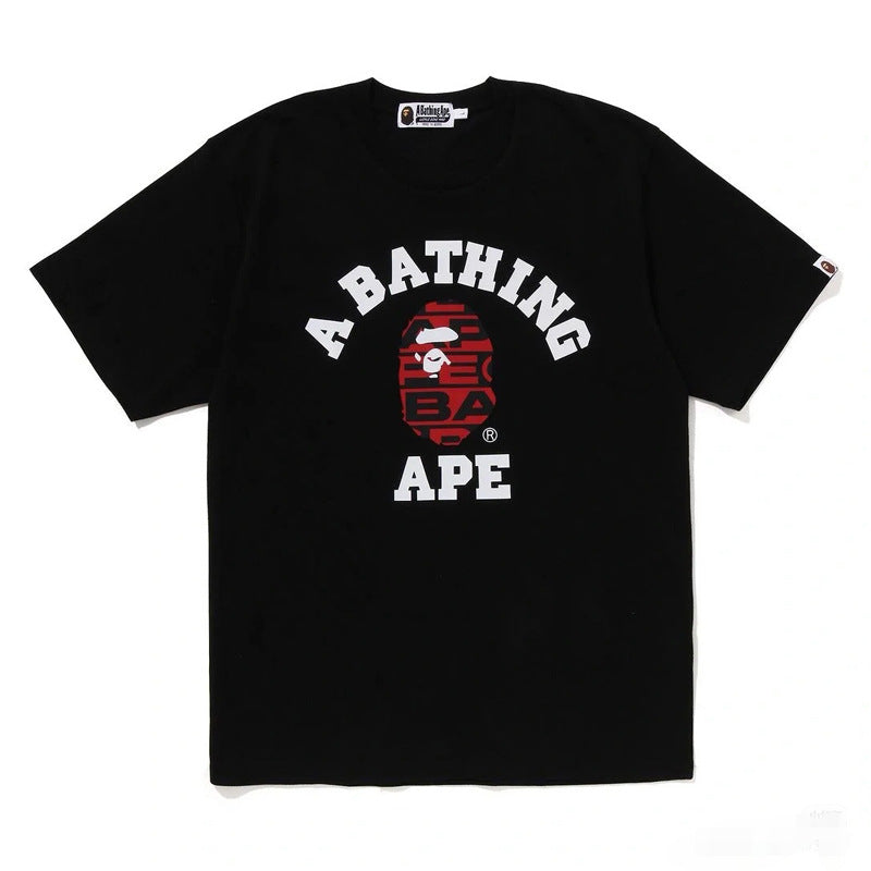 BAPE Ape Head Cartoon Print Loose Unisex Short Sleeve T-Shirt