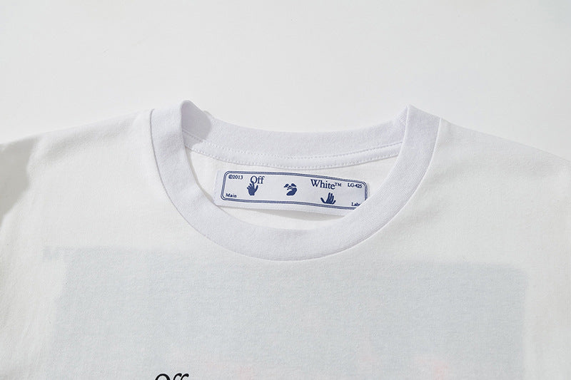 Off‑White Melt Arrow Gradient Splash Ink Crew Neck T‑Shirt Unisex