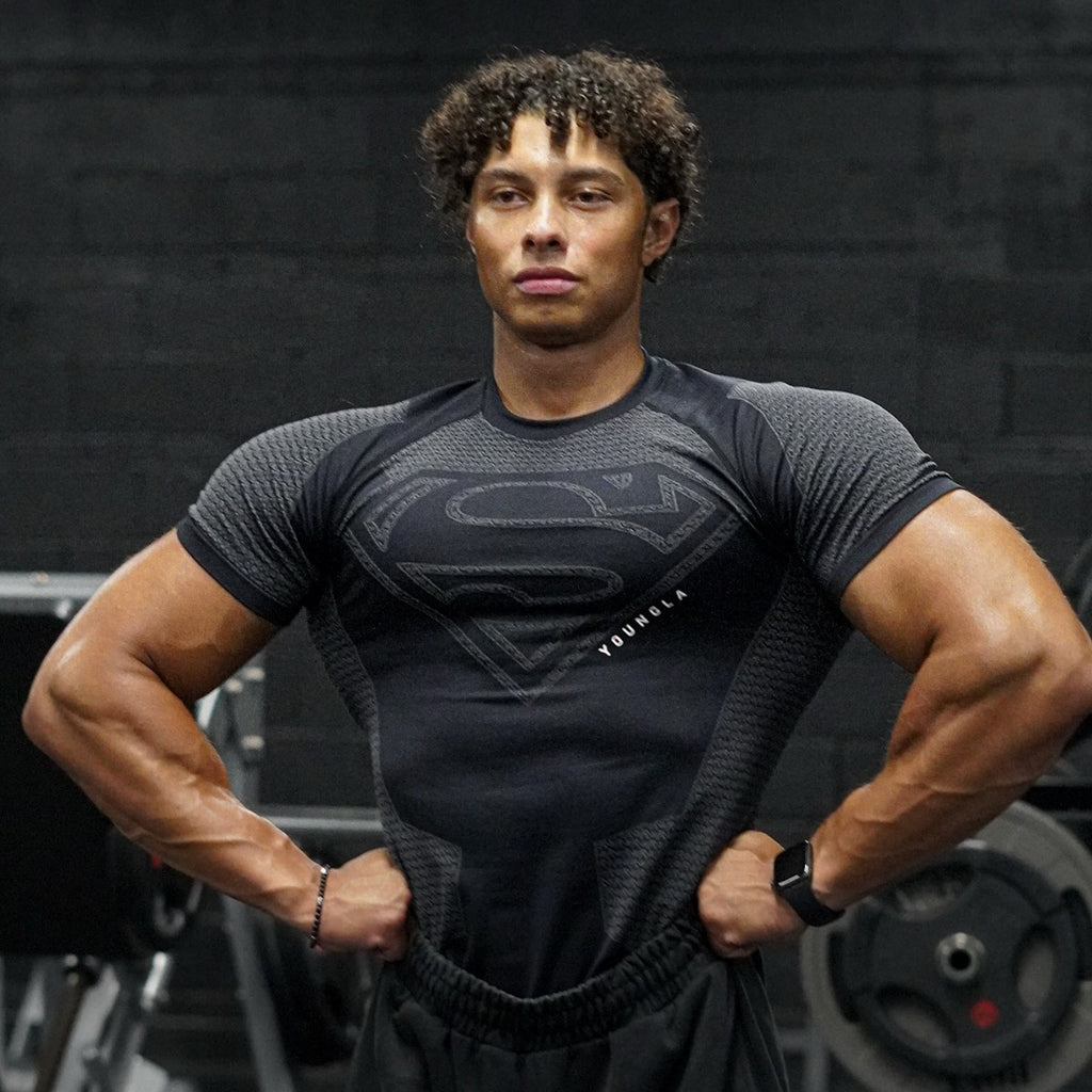 YOUNGLA 4117 Superman Compression Tees