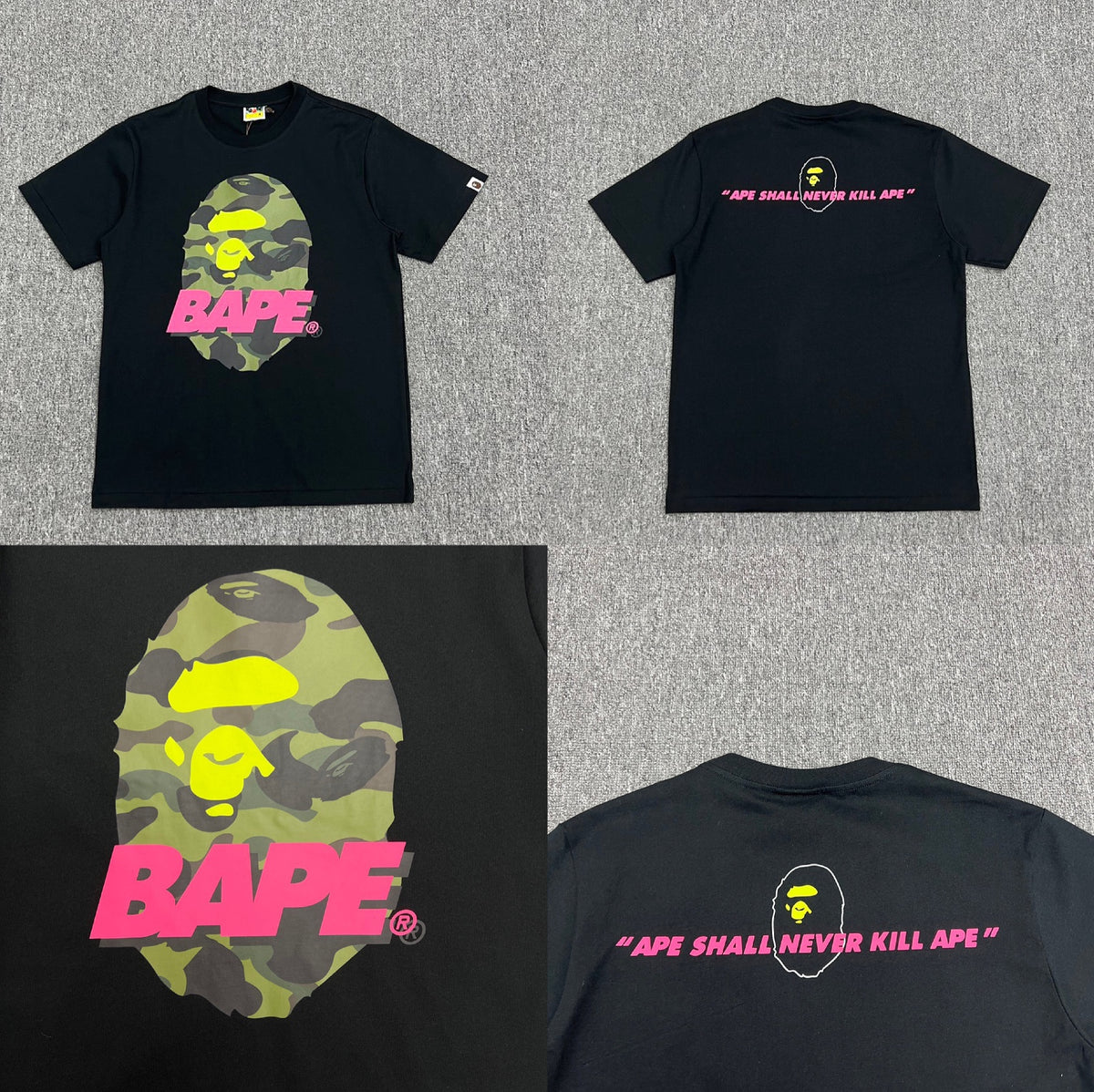 Bape Ape Head Camo Graphic Oversized Short Sleeve Tee Multi‑Style