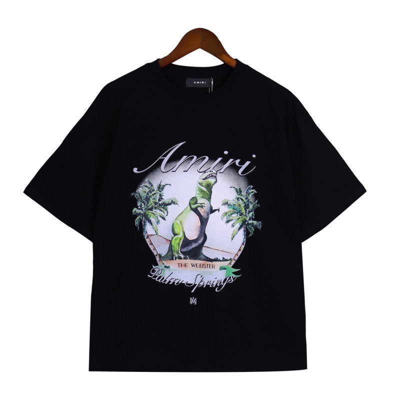 Amiri Multi‑Pattern Letter Graphic Oversized Tee Streetwear Unisex