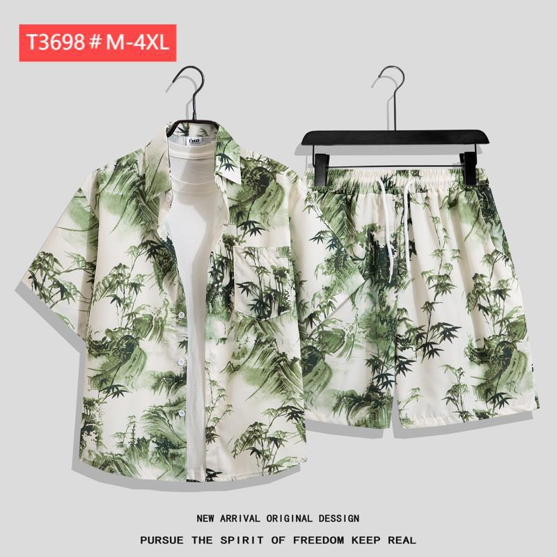 Couple Hawaiian Floral Set Loose 5 Inch Shorts T3664-T3699