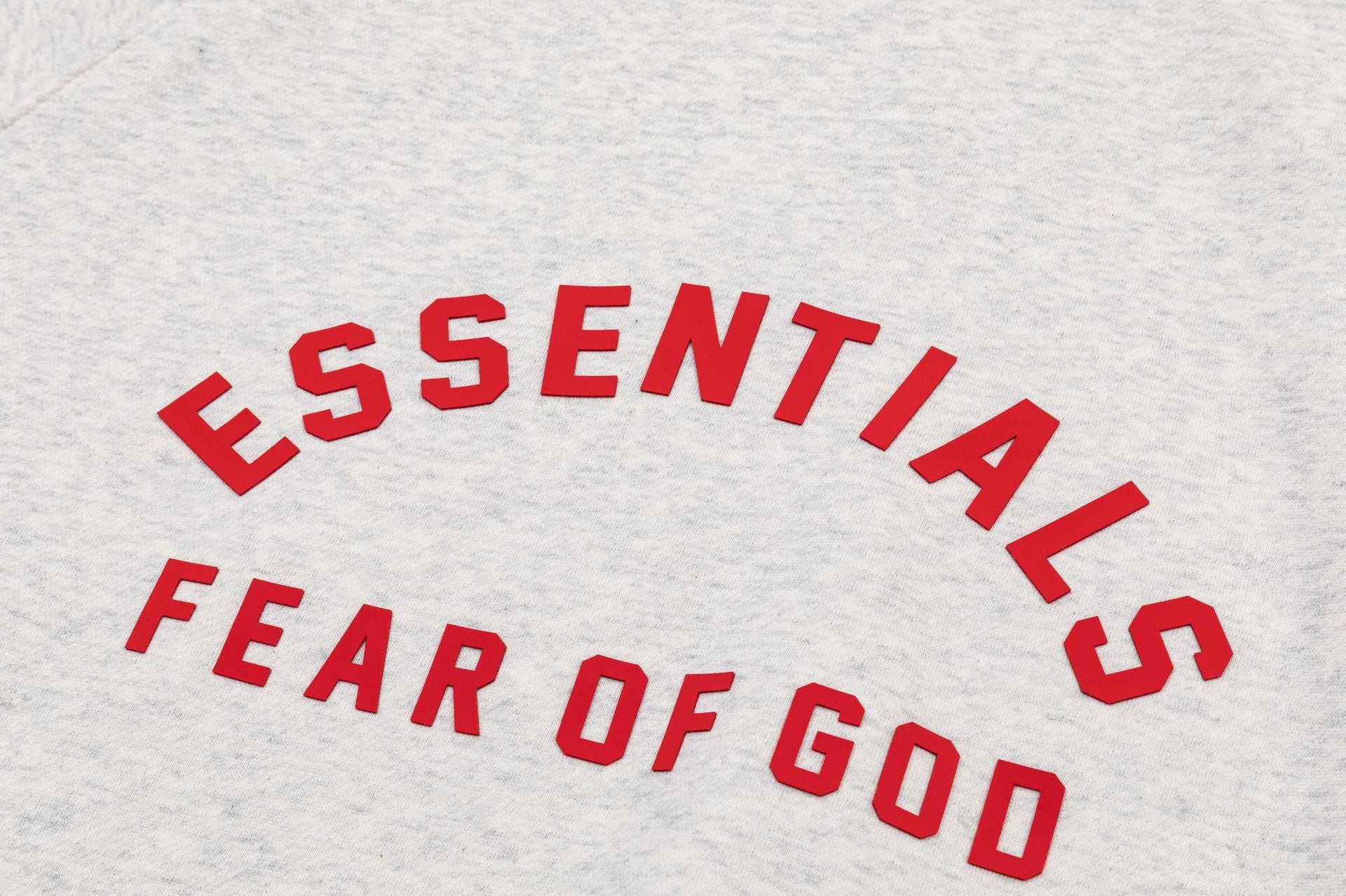Fear Of God Essentials Red Rubber Letter Pullover Hoodie Unisex