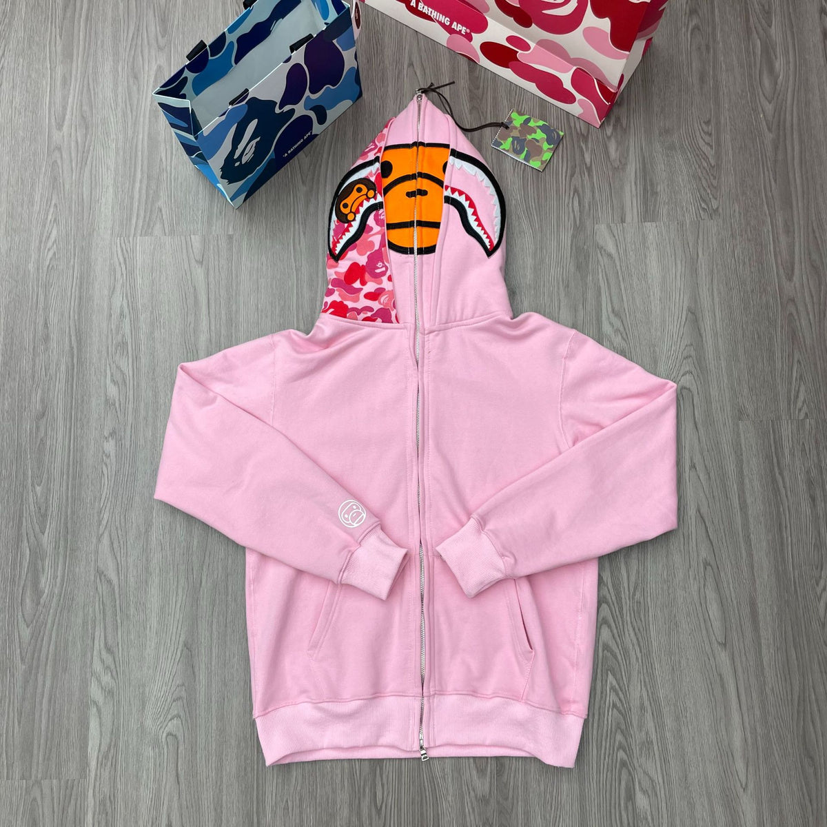 BAPE X Milo Double Hood Ape Head Camo Cotton Zip Hoodie