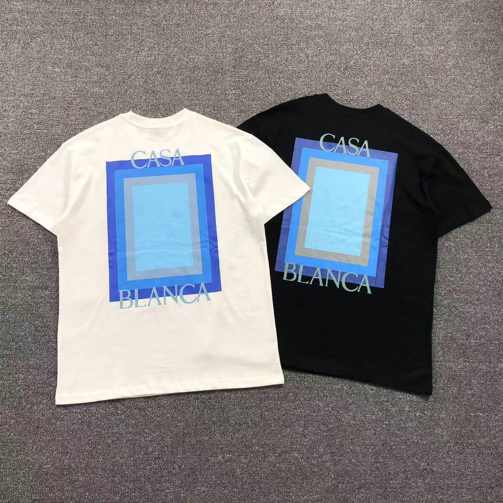 Casablanca Casa Letter Art Print Crew Neck Short Sleeve Tee Unisex