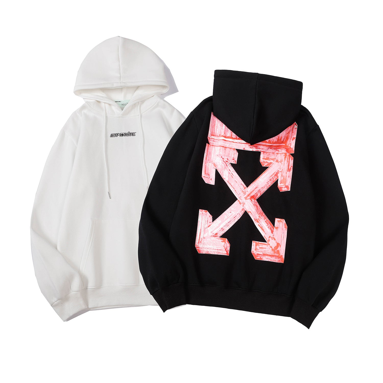 Off White Arrow Graphic Print Hoodie Streetwear Unisex
