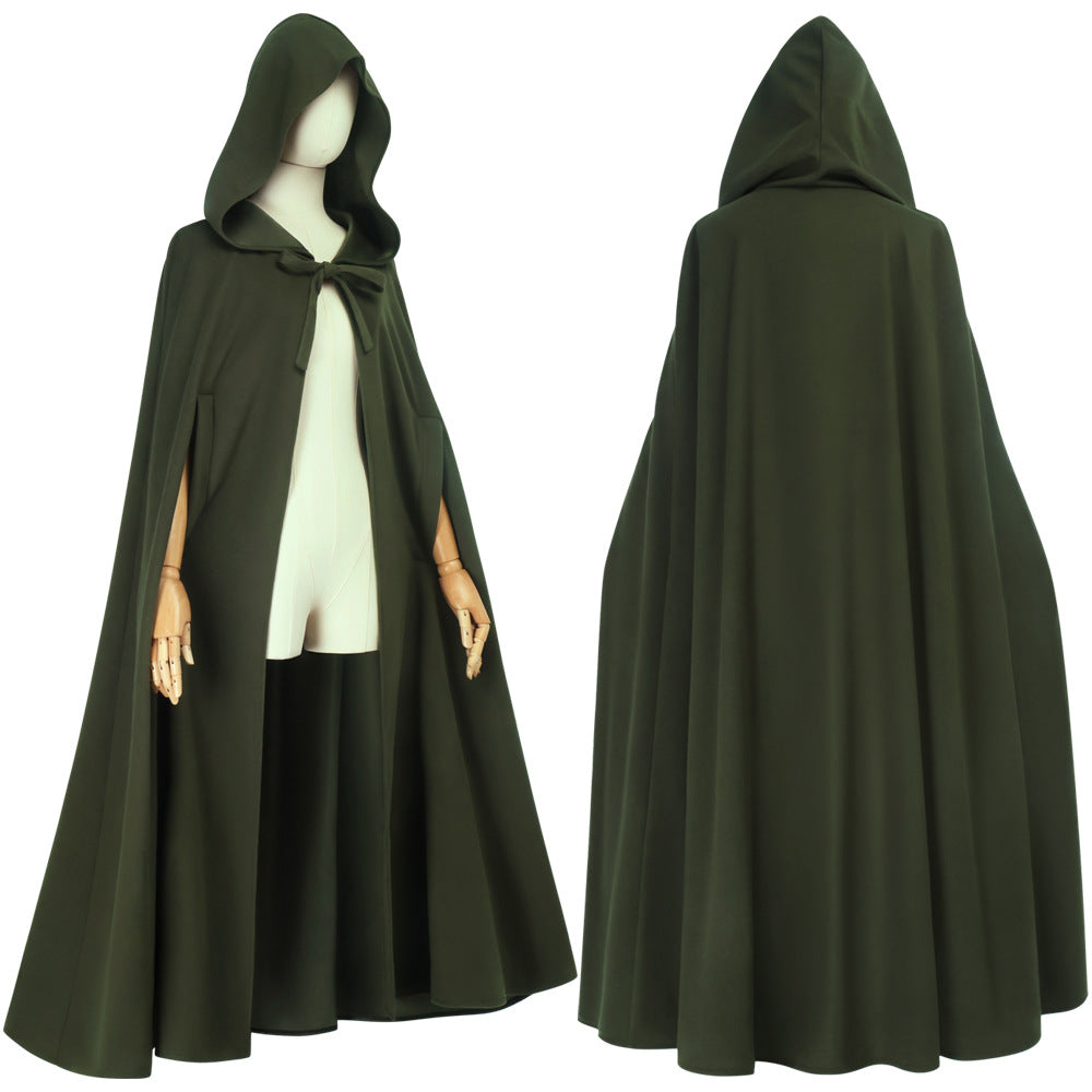 Halloween Medieval Hooded Cloak Hobbit Elf Renaissance Cosplay Cape