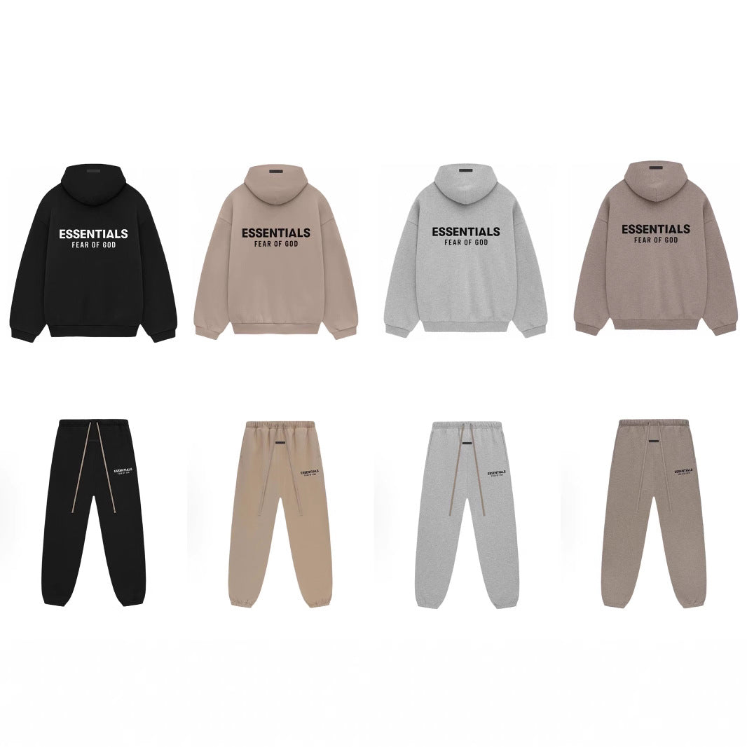 Essentials Rubber Print Small Letter Streetwear Drawstring Jogger Pants