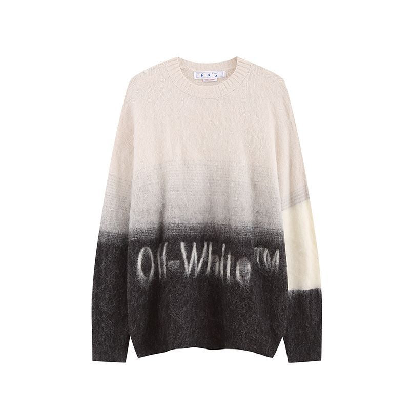 Off-White Diag Ombre Brushed Knit Crewneck Arrows Jumper