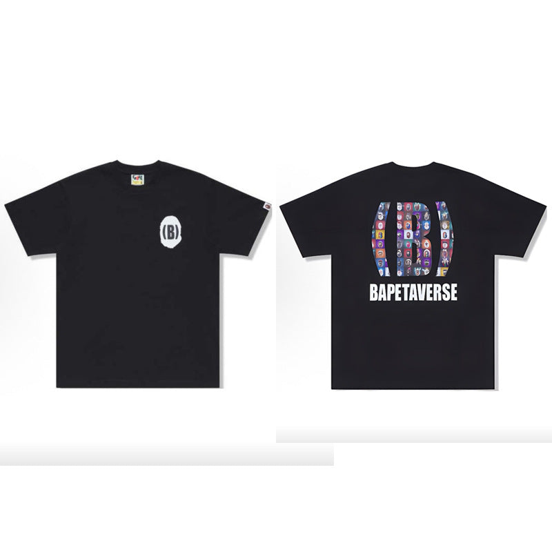 BAPE Ape Head Cartoon Print Loose Unisex Short Sleeve T-Shirt