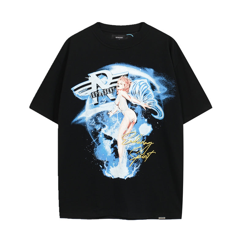 Represent Vintage Washed Graphic Short Sleeve Tee Streetwear Unisex
