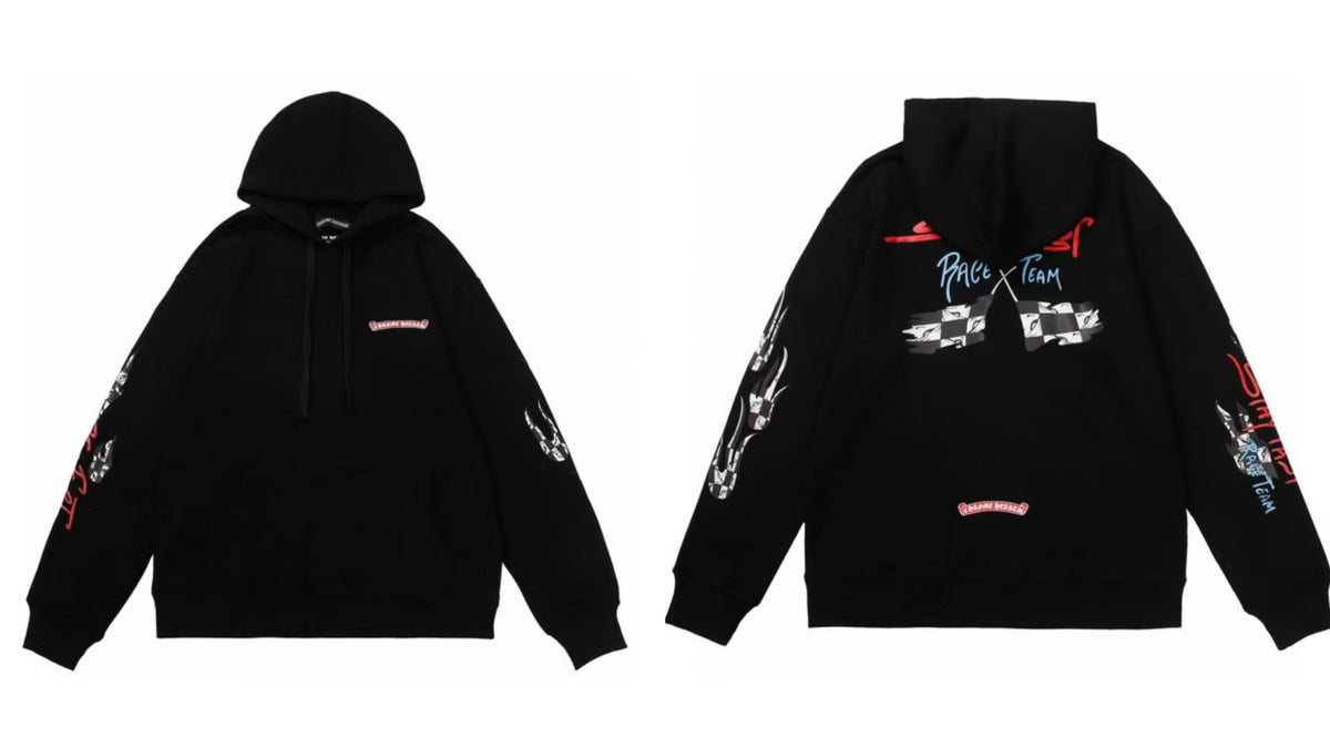 Chrome Hearts Gothic Graphic Print Pullover Hoodie Streetwear Unisex