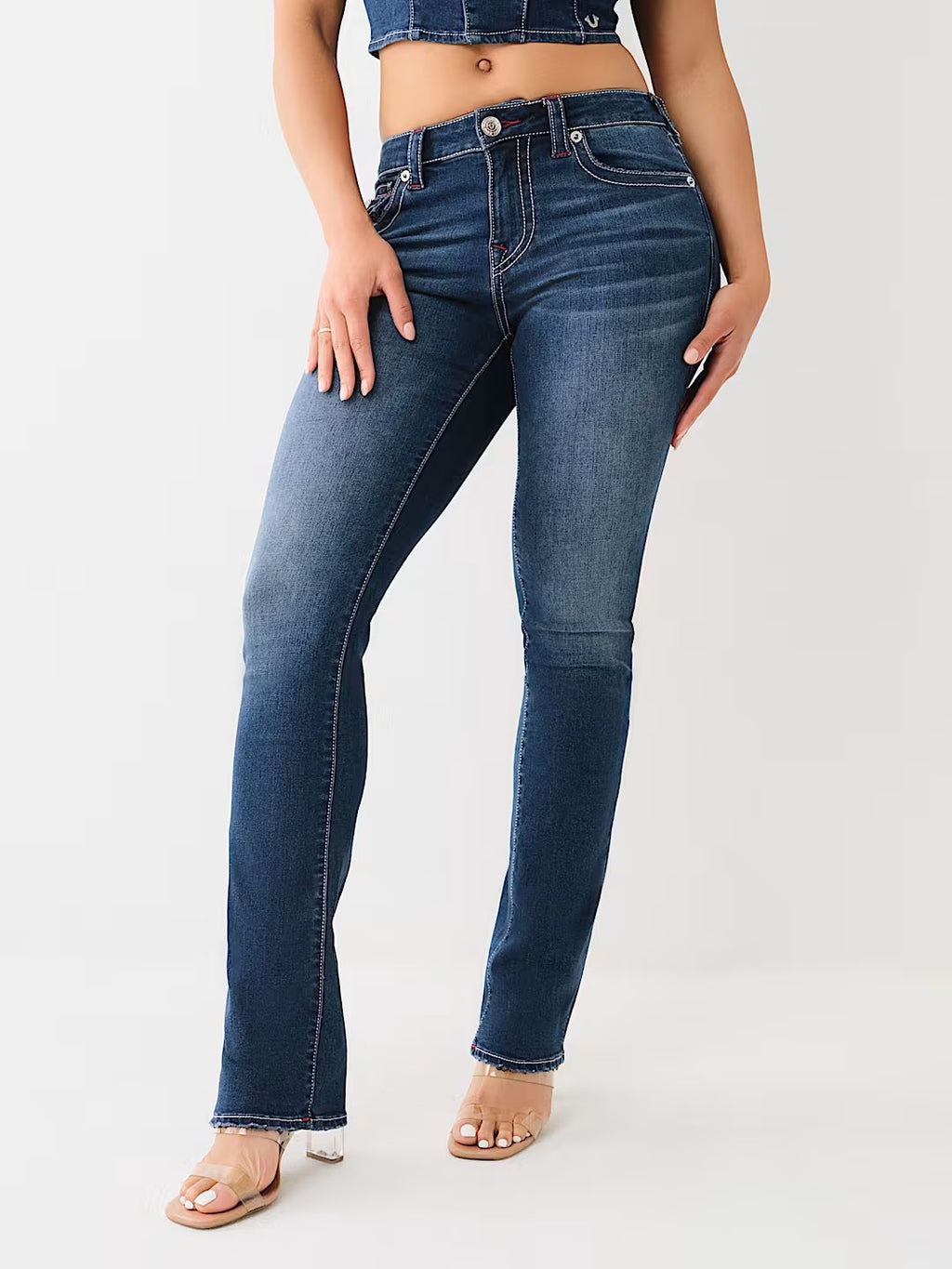 True Religion Horseshoe Embroidery Micro Flare Jeans Women Y2K