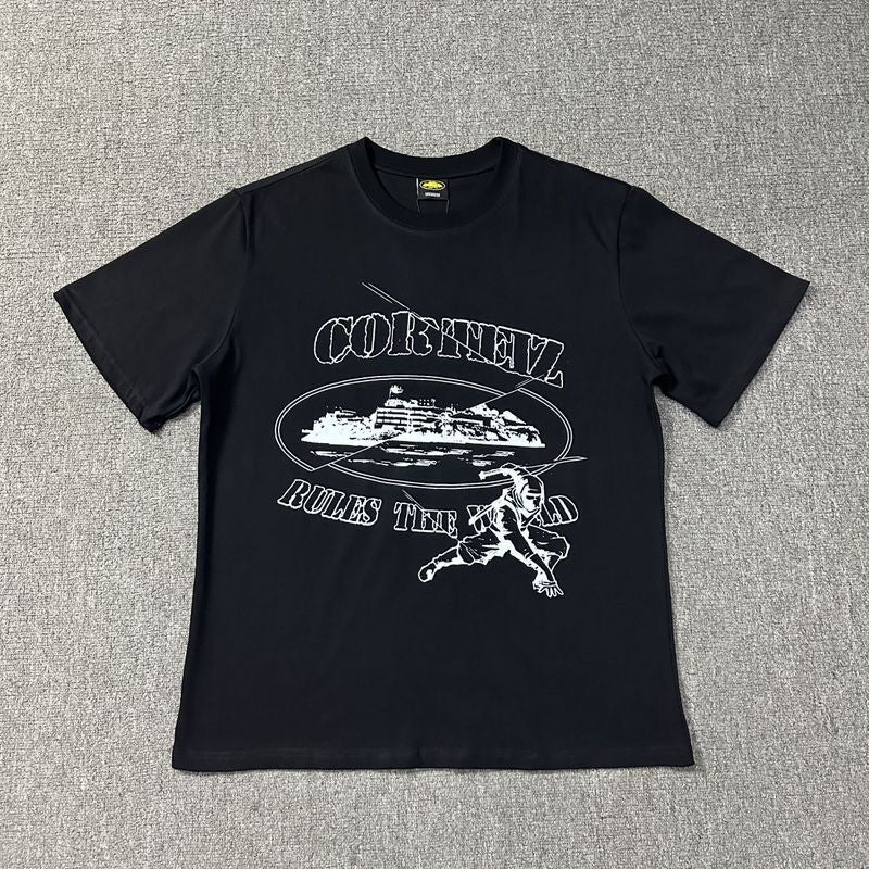 Corteiz Logo Letter Print Crew Neck Short Sleeve T‑Shirt Unisex
