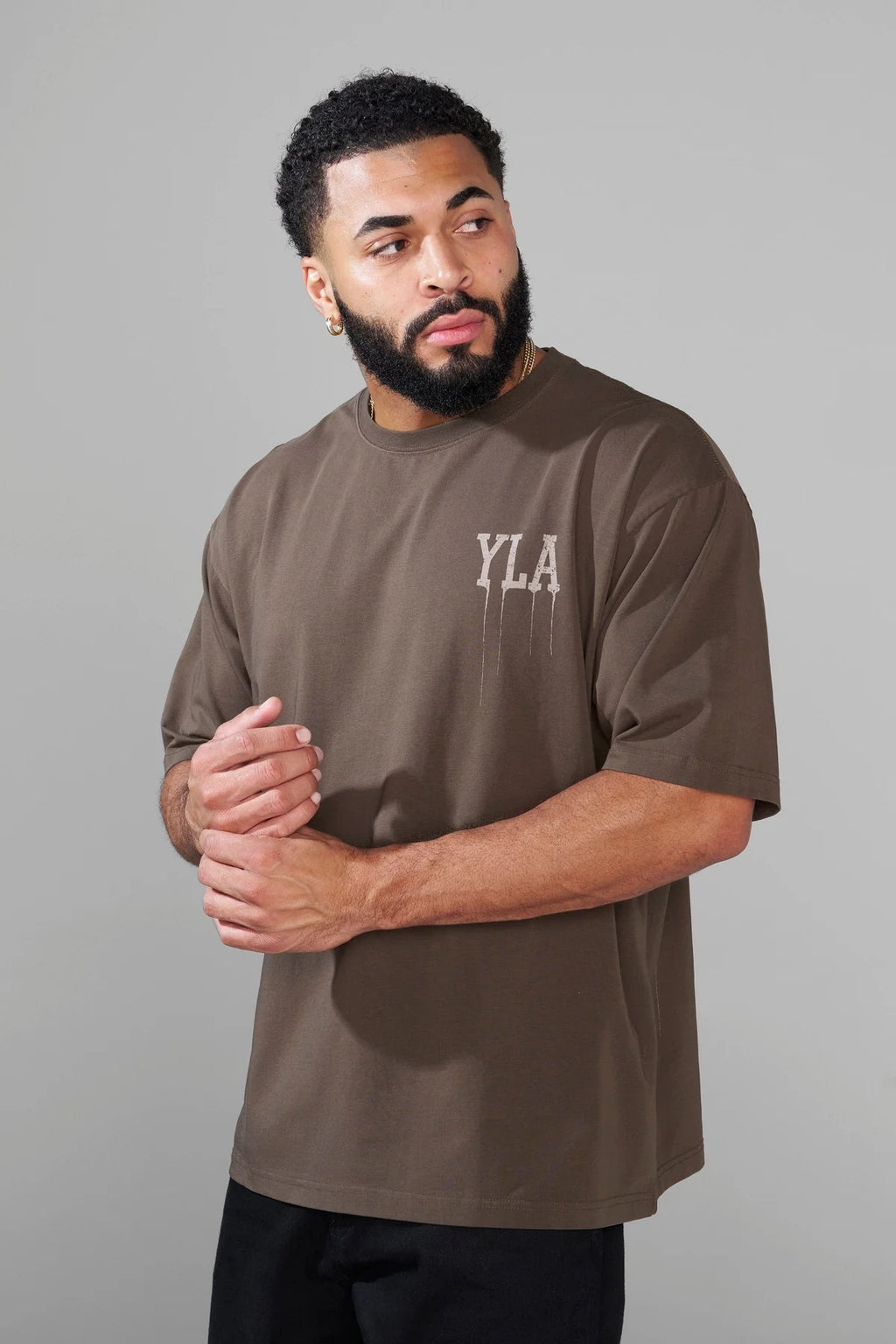 YOUNGLA W428 Drip Oversized Tee