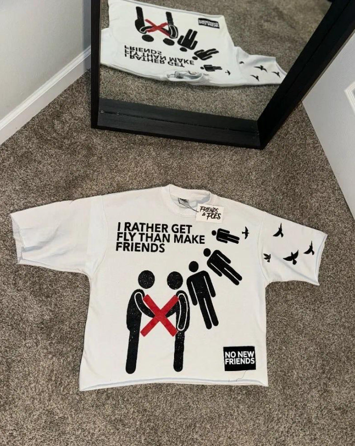 Y2K Cartoon- & Anime-Grafik Unisex Oversized Streetwear Baumwoll-T-Shirt