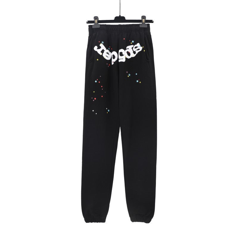 Sp5der Foam Print Spider Web Hoodie Sweatshirt Jogger Pants Set
