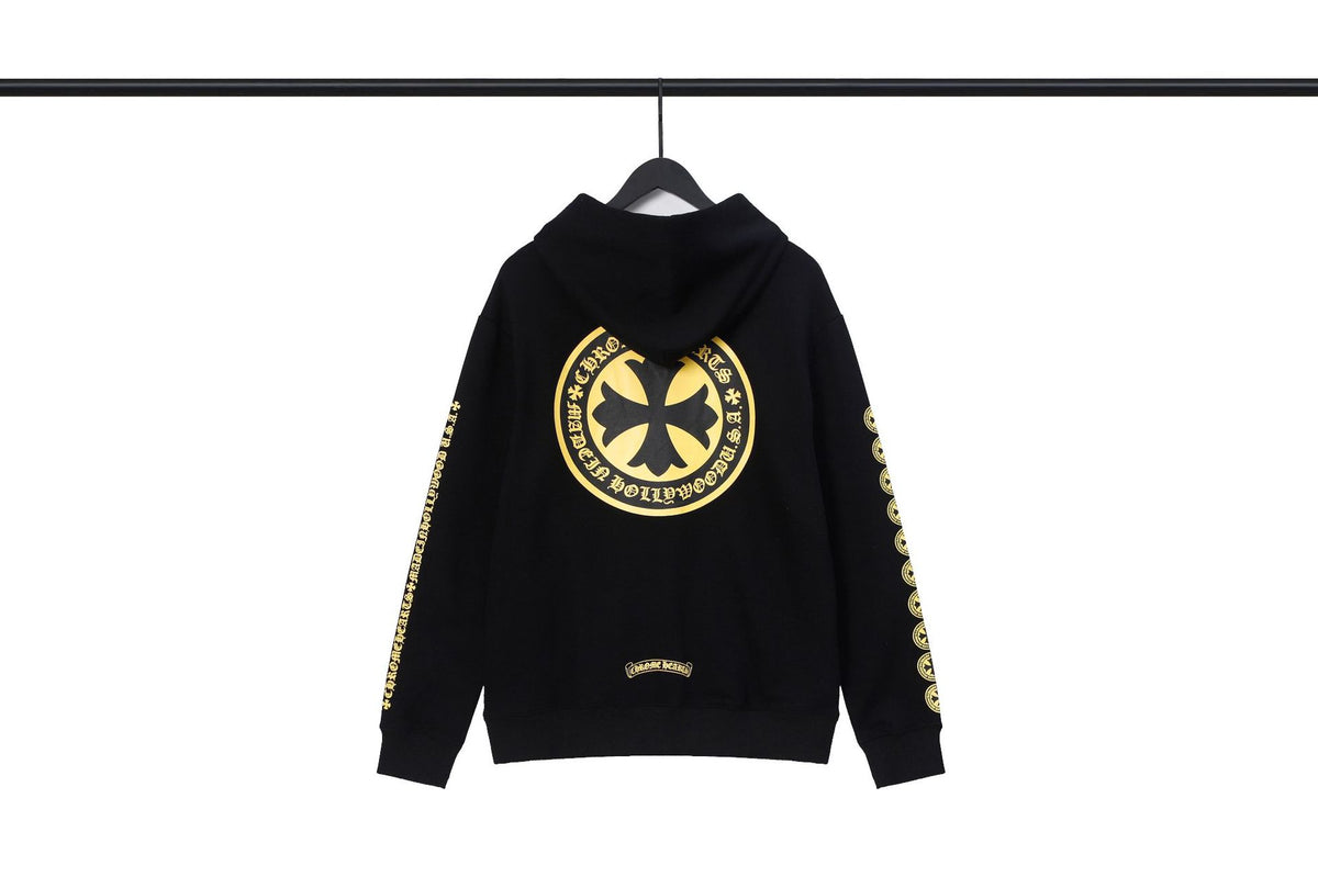 Chrome Hearts Multi‑Cross Sanskrit Graphic Oversized Hoodie Streetwear