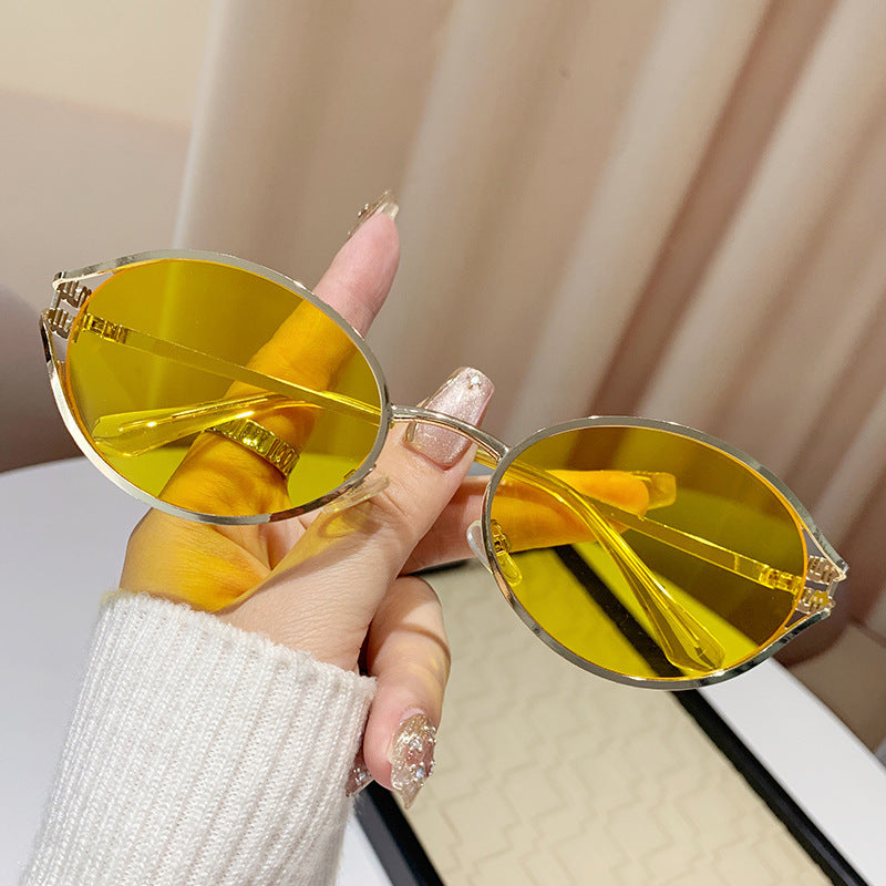 Miu Miu MU52YS Hollow Oval Cat Eye Sunglasses Gradient Lens Women Y2K