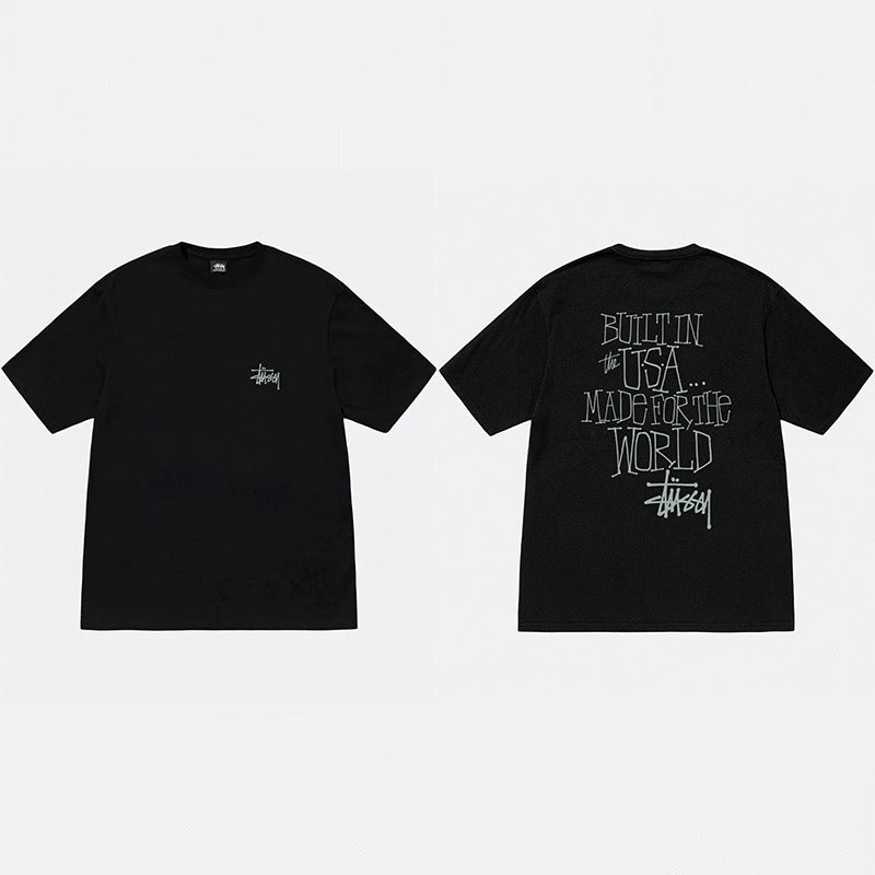 Stussy Graphic Print Collection Loose Casual Short Sleeve T-Shirt