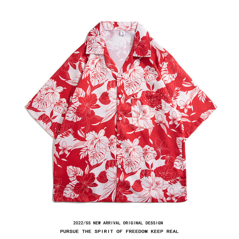 Mens Camp Collar Tropical Hawaiian Floral Short Sleeve Beach Shirt  South2101-2126