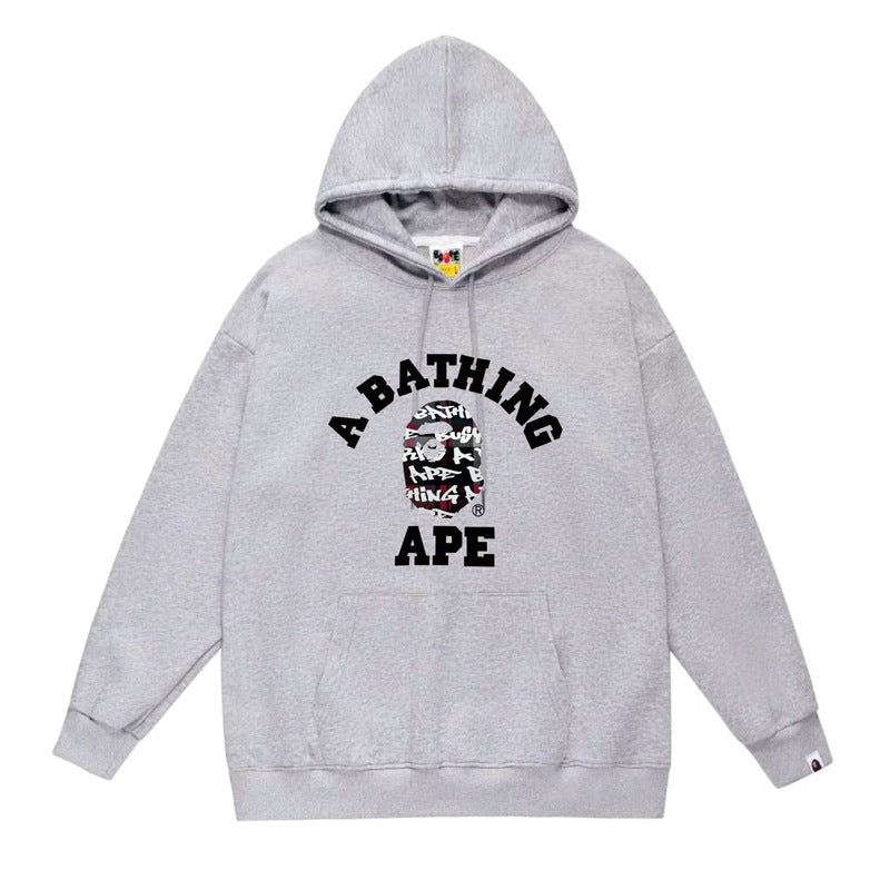 BAPE Ape Head Graphic Hoodie Camo Print Loose Cotton Pullover