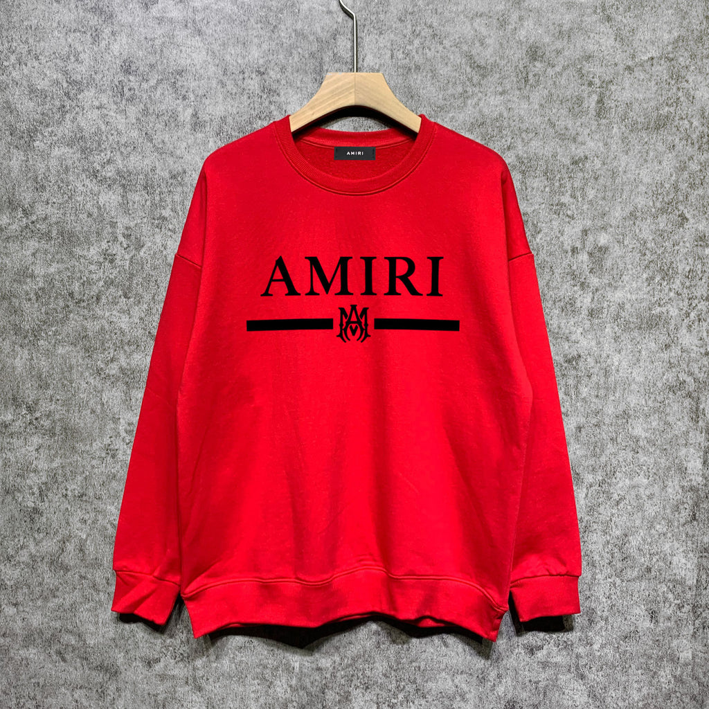 Amiri MA Bar Crewneck Sweatshirt Logo Print Street Pullover