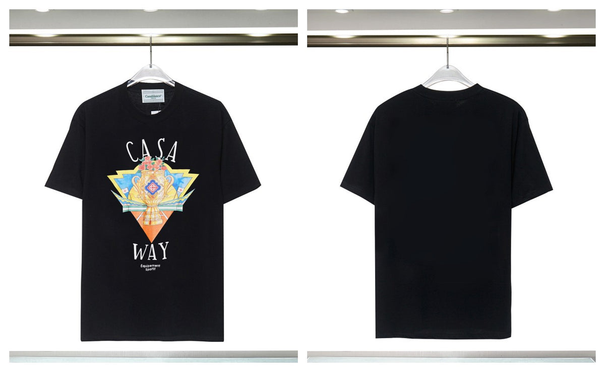 Casablanca Tennis Graphic T-Shirt Loose Oversized Short Sleeve Tee